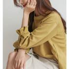 Crew-neck Pintuck-sleeve Sweatshirt