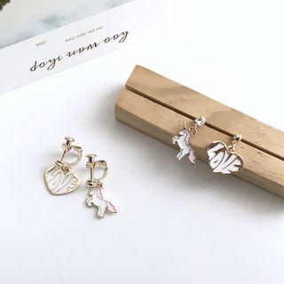 Non-matching Unicorn Drop Earring