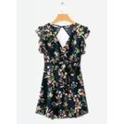 Sleeveless Open-back Floral Print Mini A-line Dress
