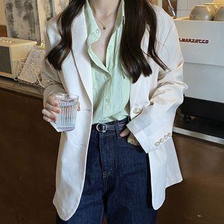 Plain Blazer Ivory White - One Size