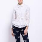 Tie Waist Accordion Pleat Shirt