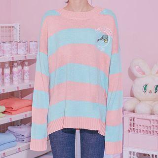 Suttlecock Club Embroidered Color-block Sweater