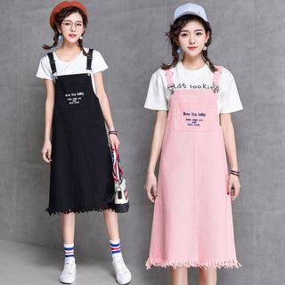 Letter Embroidered Jumper Dress