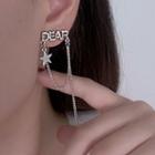 Lettering Chained Alloy Earring 1 Pair - Silver - One Size