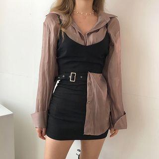 Shirt / Ribbon Bow Spaghetti Strap Top