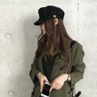 Metallic-button Newsboy Cap