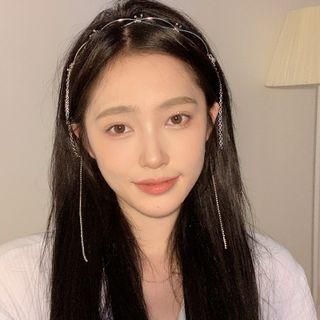 Rattan Rhinestone Alloy Headband Silver - One Size
