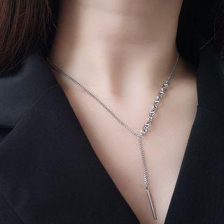 Bar Pendant Sterling Silver Necklace 1 Pc - Silver - One Size