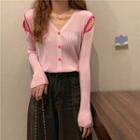 Cold-shoulder V-neck Cardigan