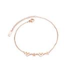 Simple And Fashion Plated Rose Gold Heart-shaped Stars 316l Stainless Steel Anklet Rose Gold - One Size