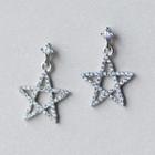 Sterling Silver Rhinestone Star Earrings