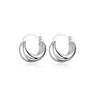 Fashion Simple Geometric Semicircle Earrings Silver - One Size