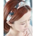 Hoop-accent Printed Scarf Hair Band