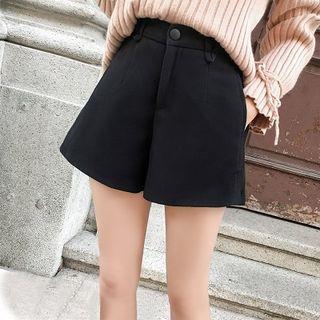 Plain Acrylic High-waist Shorts