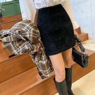 Fleece A-line Miniskirt