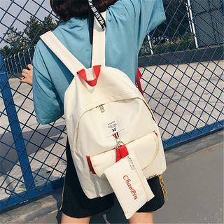 Applique Oxford Backpack With Pouch