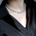 Beaded Chain Choker Silver - One Size