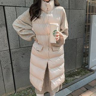 High-neck Puffer Long Vest