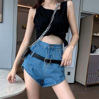 Details High-waist Denim Wide Shorts