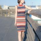 Striped Sleeveless Knitted Dress