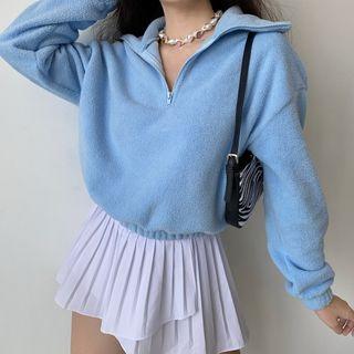 Lapel Fleece Sweatshirt