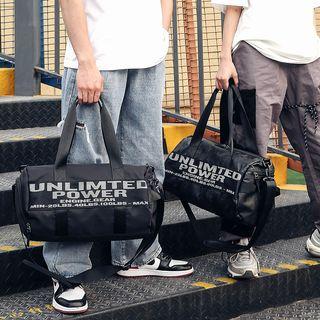 Nylon Lettering Barrel Bag