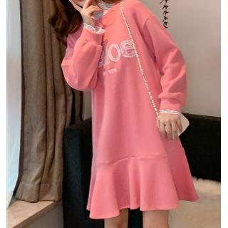 Long-sleeve Mock Two-piece Printed Dress