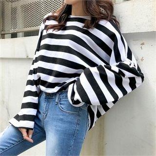 Drop-shoulder Color-block Top