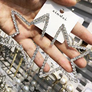 Alloy Rhinestone Star Hoop Earring As Shown In Figure - One Size