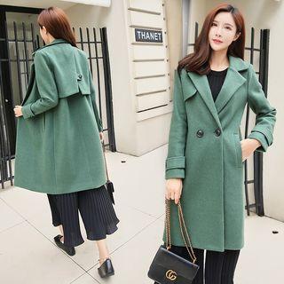 Double Buttoned Plain Woolen Coat