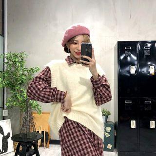 Round-neck Angora Wool Knit Vest