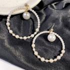 Faux Pearl Hoop Earring Pearl White - One Size