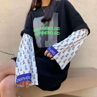 Lettering Sun Protection Arm Sleeve White - One Size