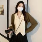 Knit Two-tone Zip Jacket