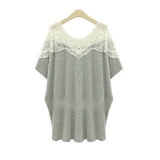 Crochet-panel Loose-fit Tunic
