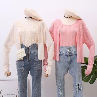 Set: Tank Top + Light Knit Cardigan