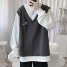Inset Pullover V-neck Vest