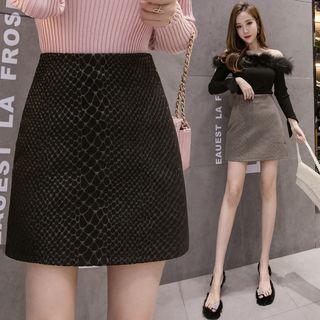 High-waist Pattern Printed A-line Skirt