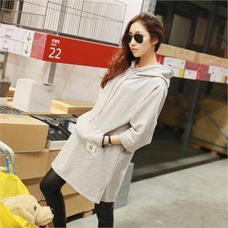 Hooded 3/4-sleeve Pullover
