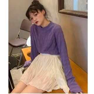 Long-sleeve Crinkled T-shirt