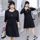 Moon Long-sleeve T-shirt Dress