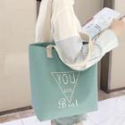 Lettering Tote Bag Pea Green - One Size