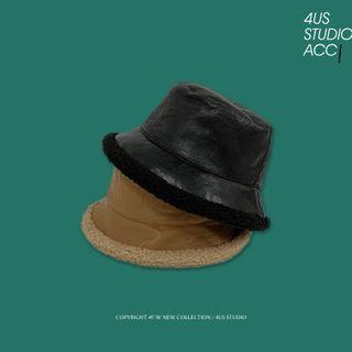 Fleece-lined Patent Bucket Hat