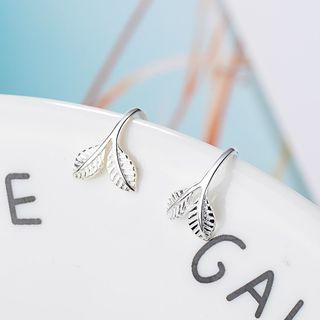 Alloy Leaf Earring Silver Plating - One Size