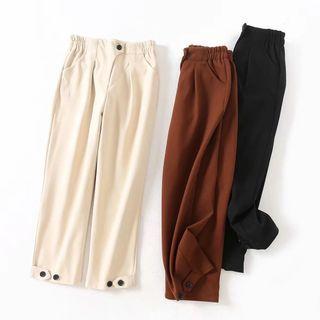 Button-accent Harem Pants
