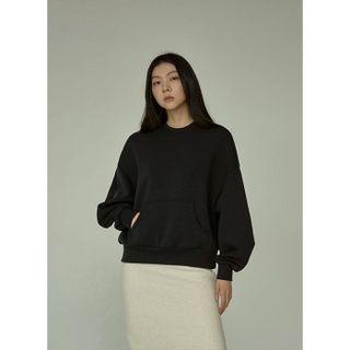 Balloon-sleeve Kangaroo-pocket Sweatshirt