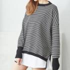 Pinstriped Knit Pullover