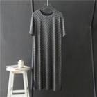 Short-sleeve Midi T-shirt Dress Gray - One Size