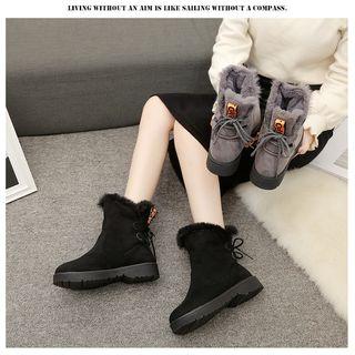 Lace-up Back Snow Short Boots