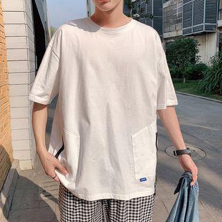 Elbow-sleeve Patchwork T-shirt